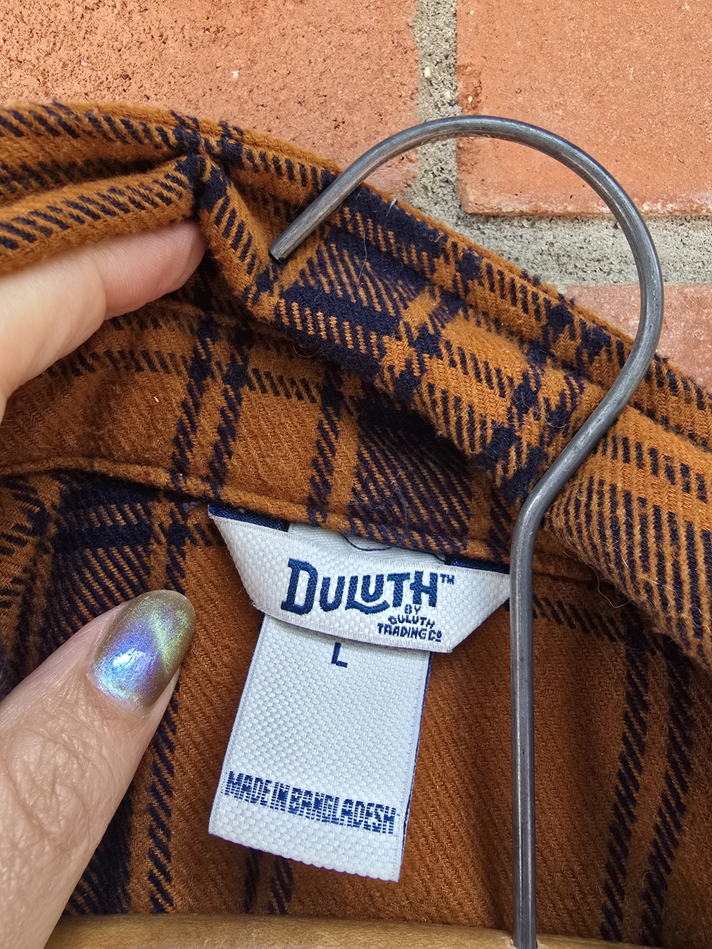 Rust Orange and Navy Plaid Button-Up Shacket - Picture 2 of 8